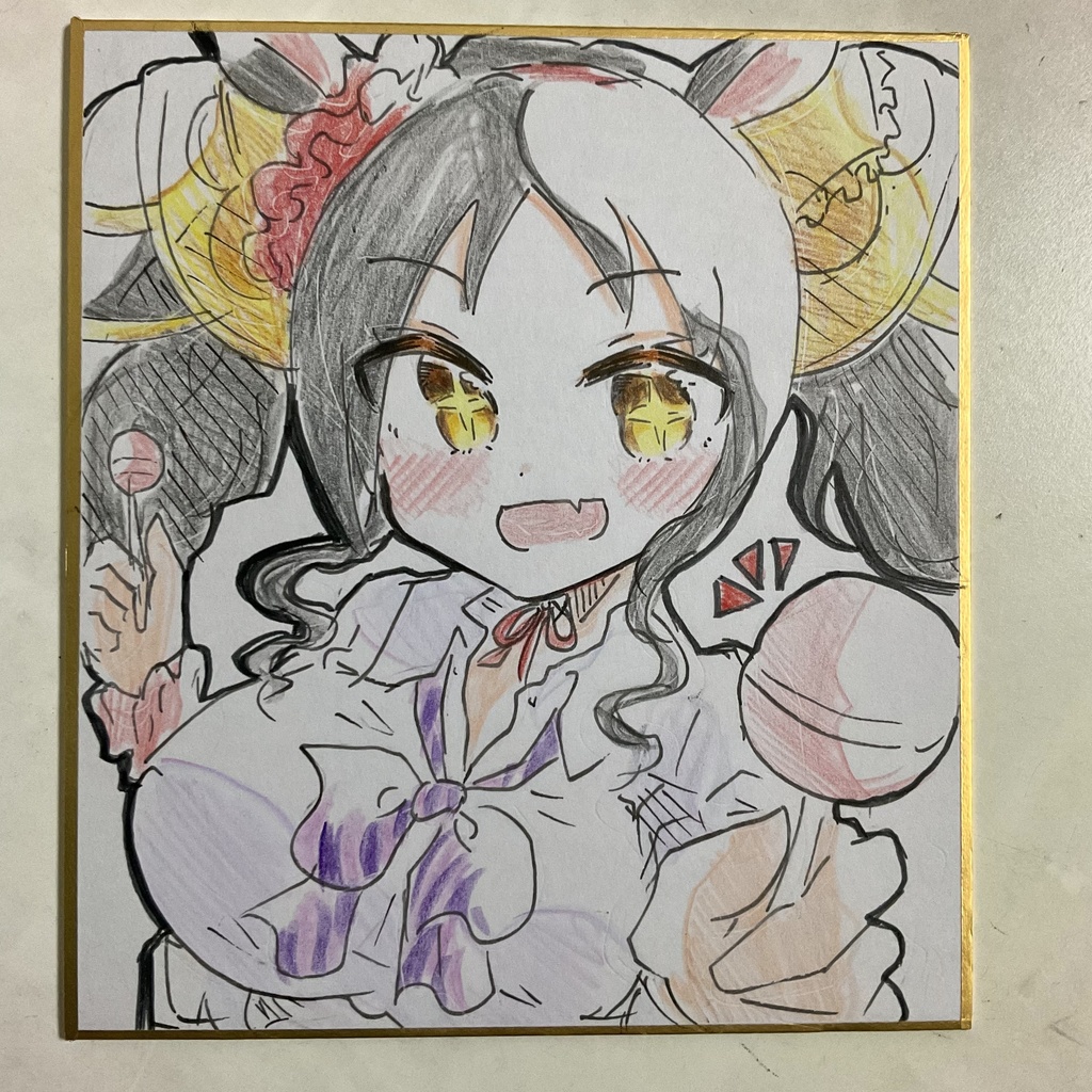 ウマ娘　マーベラスサンデー　手描きイラスト色紙