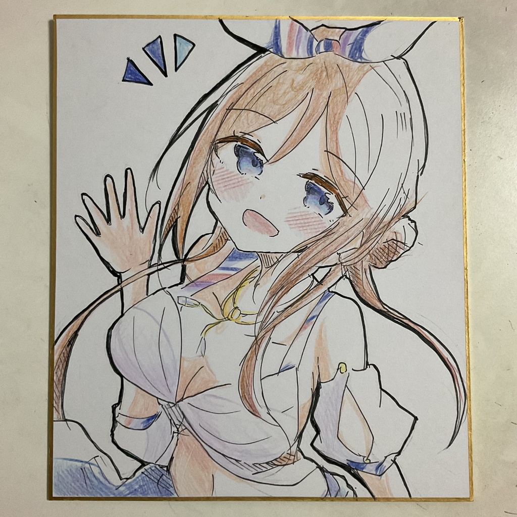 学園アイドルマスター　姫崎 莉波　手描きイラスト色紙　中サイズ
