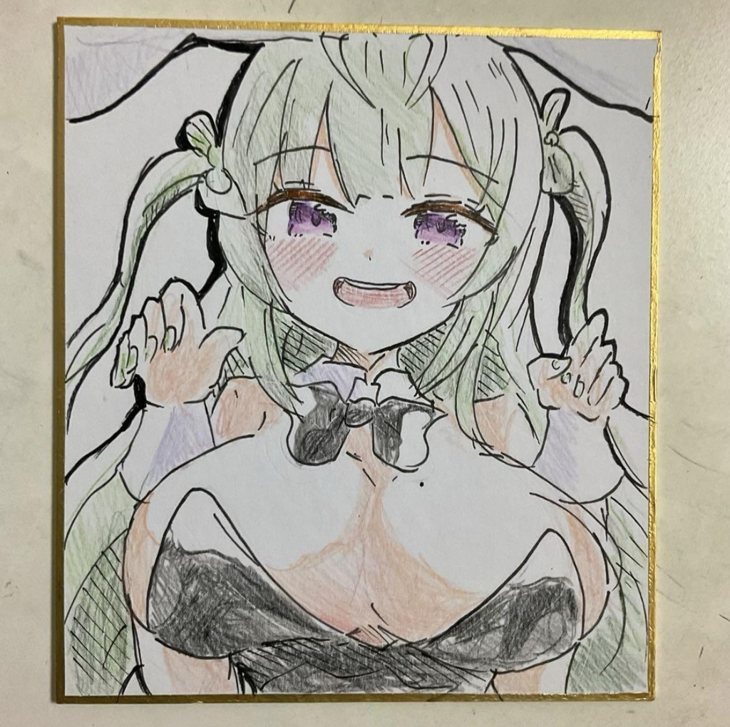 勝利の女神NIKKE  ニケ　ソーダ　手描きイラスト色紙