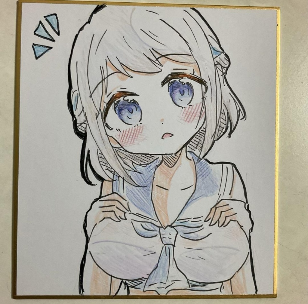 学園アイドルマスター　葛城リーリヤ　手描きイラスト色紙