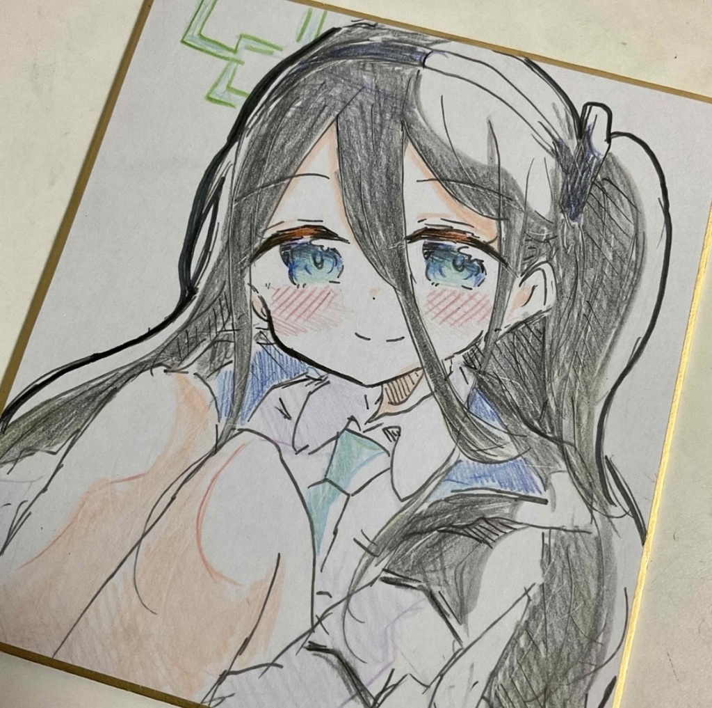ブルーアーカイブ アリス 手描きイラスト色紙
