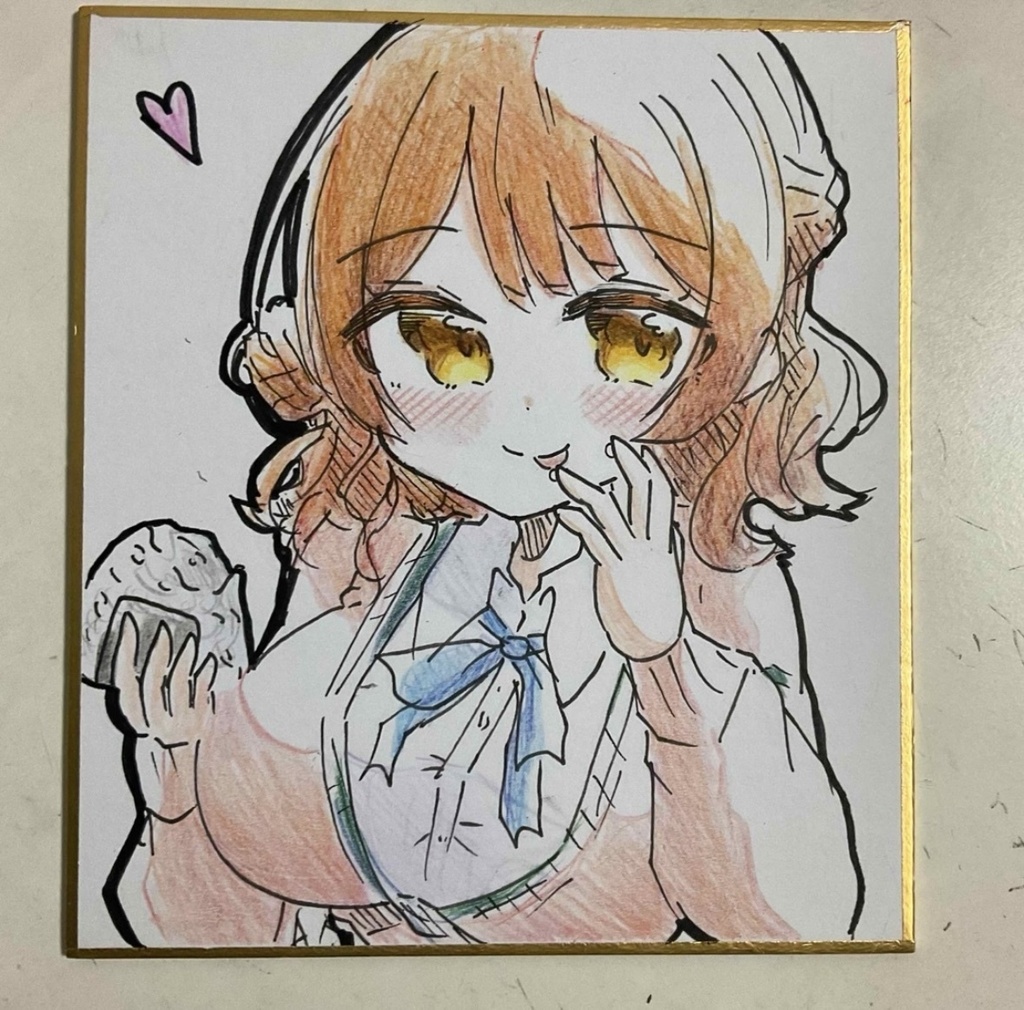 学園アイドルマスター　花海佑芽　手描きイラスト色紙