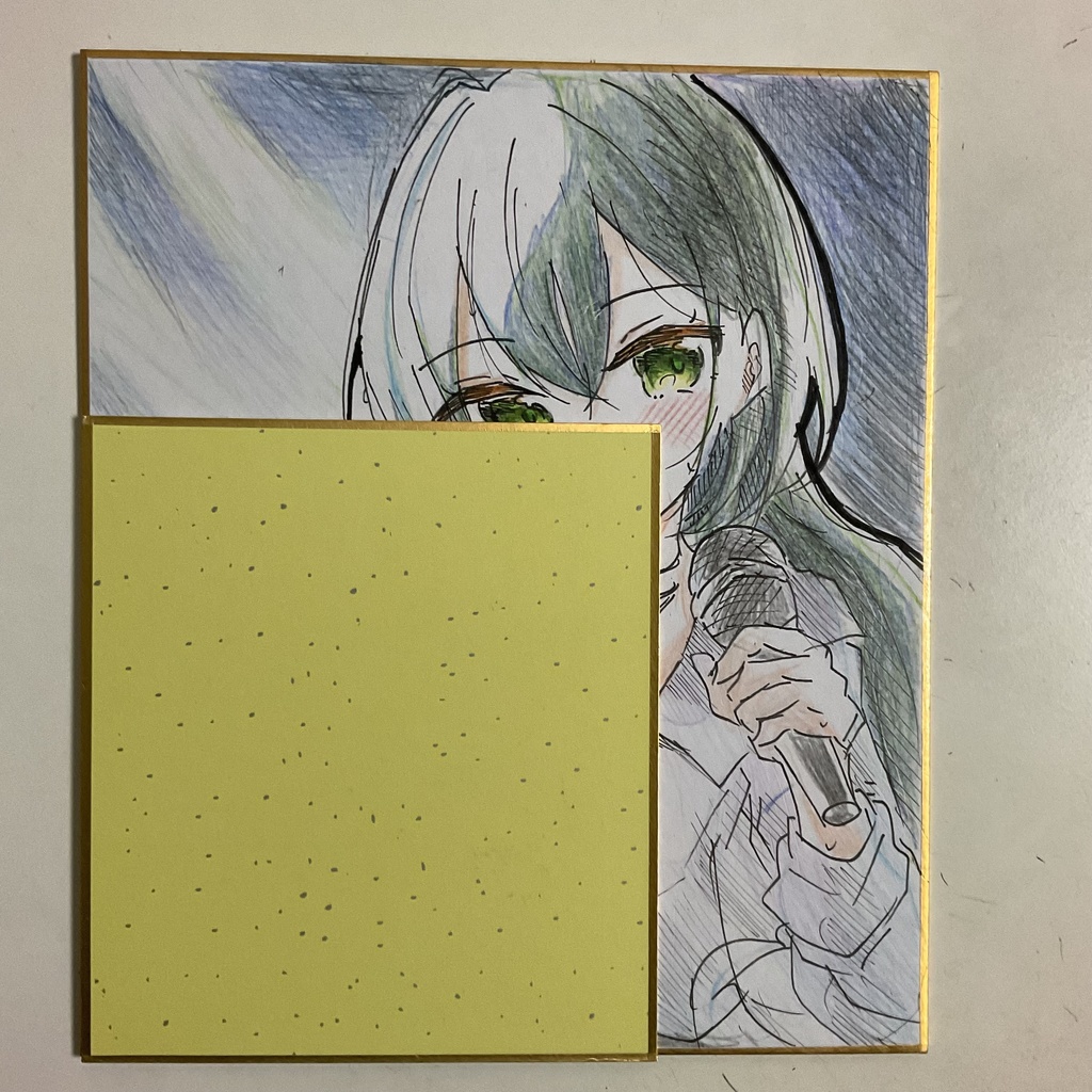 学園アイドルマスター 月村手毬 手描きイラスト色紙 中サイズ