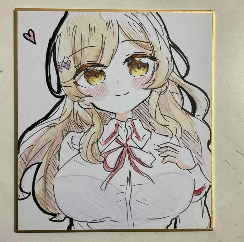 わたしが恋人になれるわけないじゃん、ムリムリ! 　瀬名紫陽花　手描きイラスト色紙