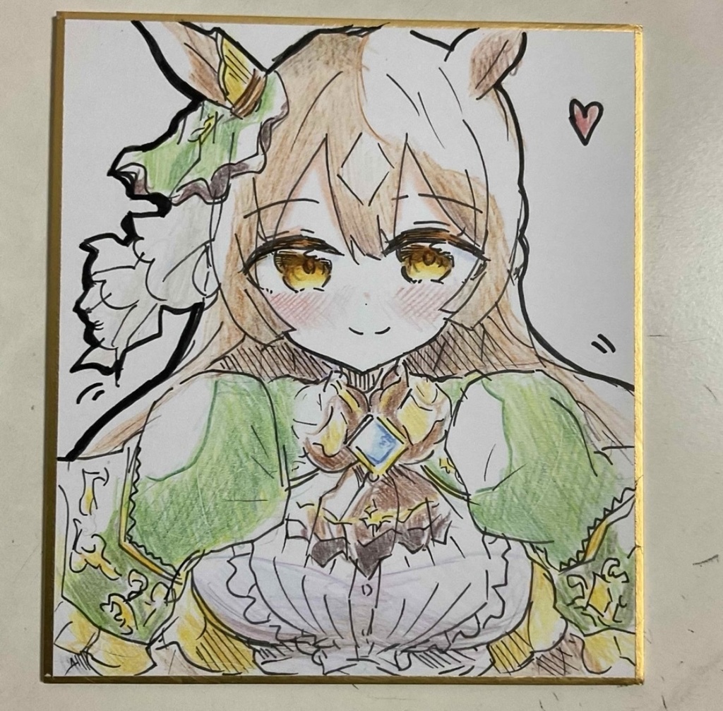 ウマ娘　サトノダイヤモンド　手描きイラスト色紙