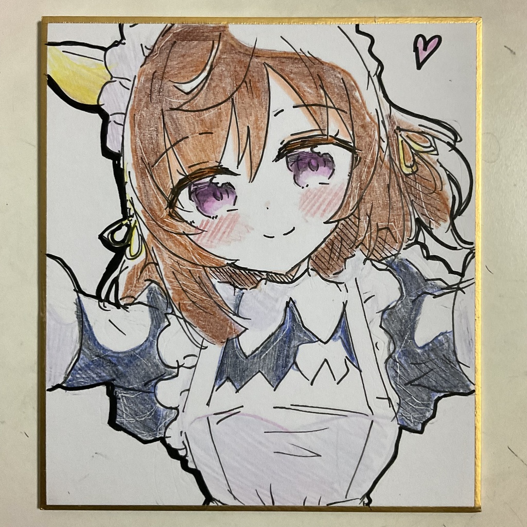 ウマ娘　ブエナビスタ　手描きイラスト色紙