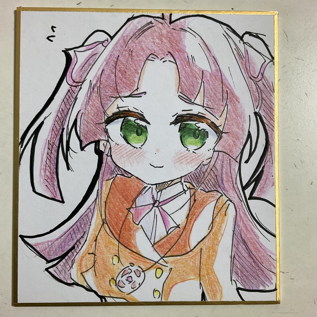 名探偵プリキュア　小林みくる　手描きイラスト色紙