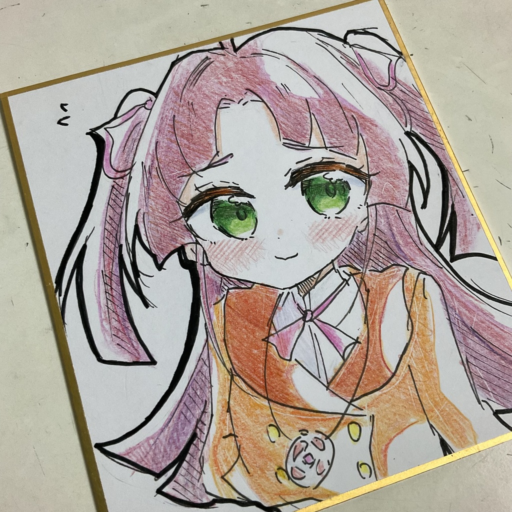 名探偵プリキュア 小林みくる 手描きイラスト色紙