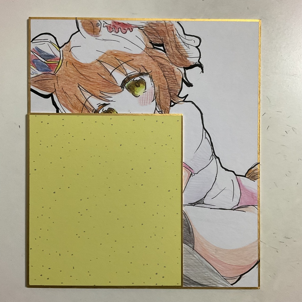 ウマ娘 アストンマーチャン 手描きイラスト色紙 中サイズ