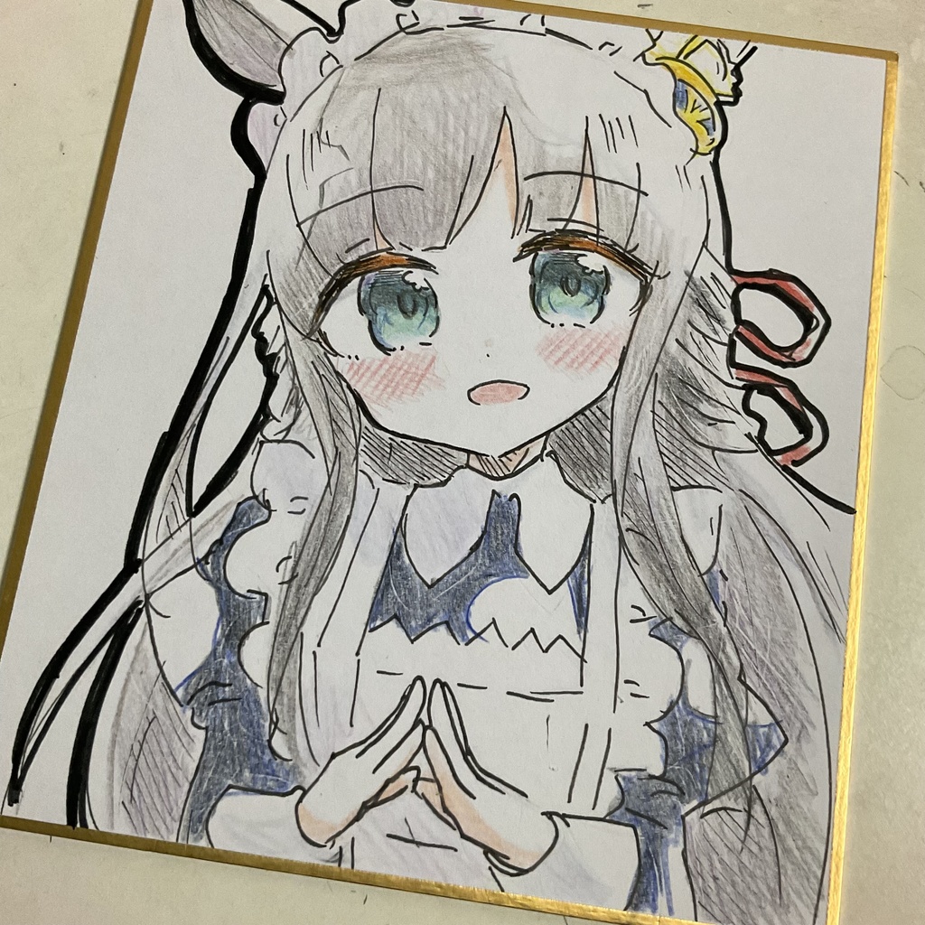 ウマ娘 クロノジェネシス 手描きイラスト色紙