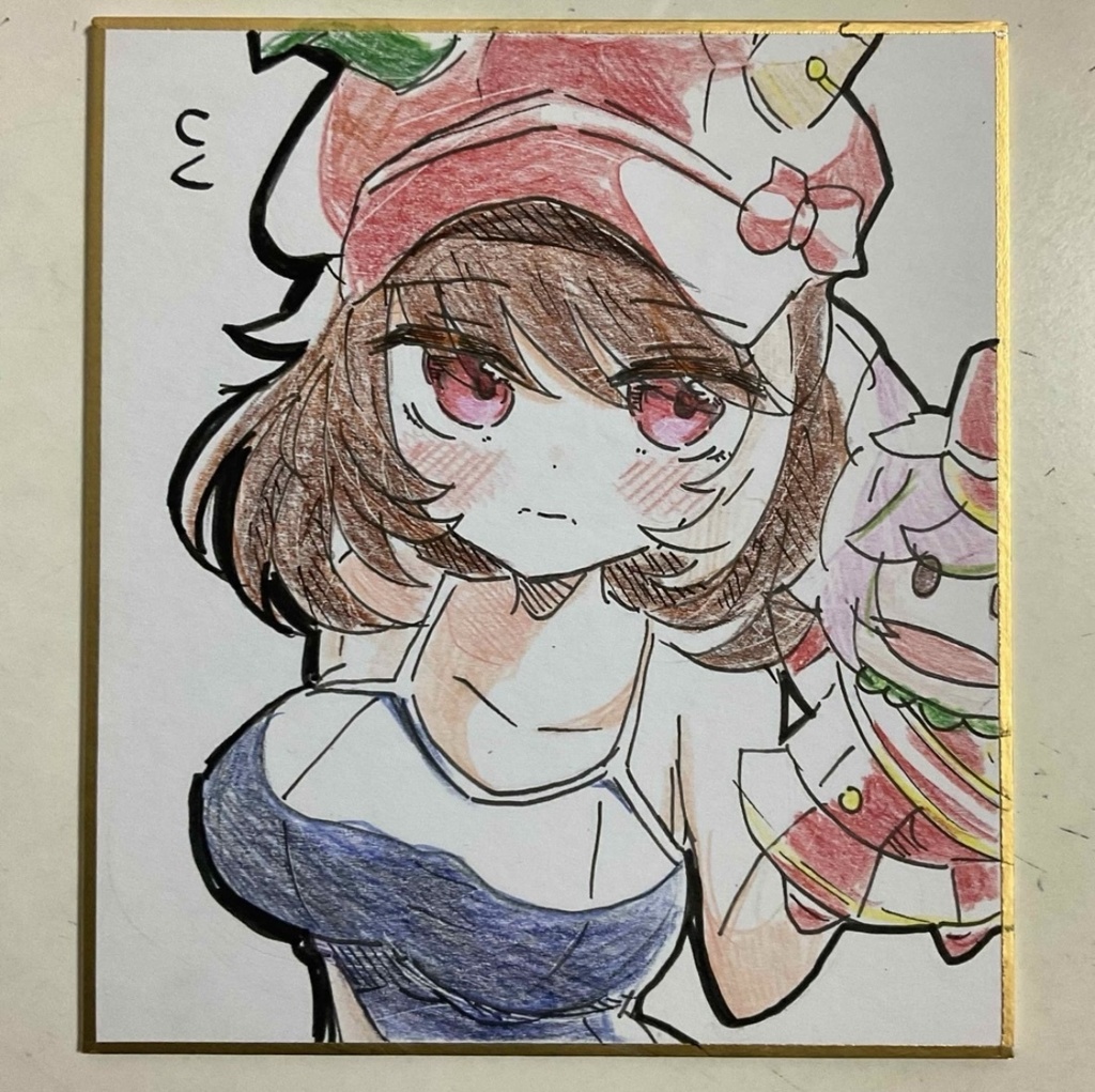 ウマ娘　マルシュロレーヌ　手描きイラスト色紙