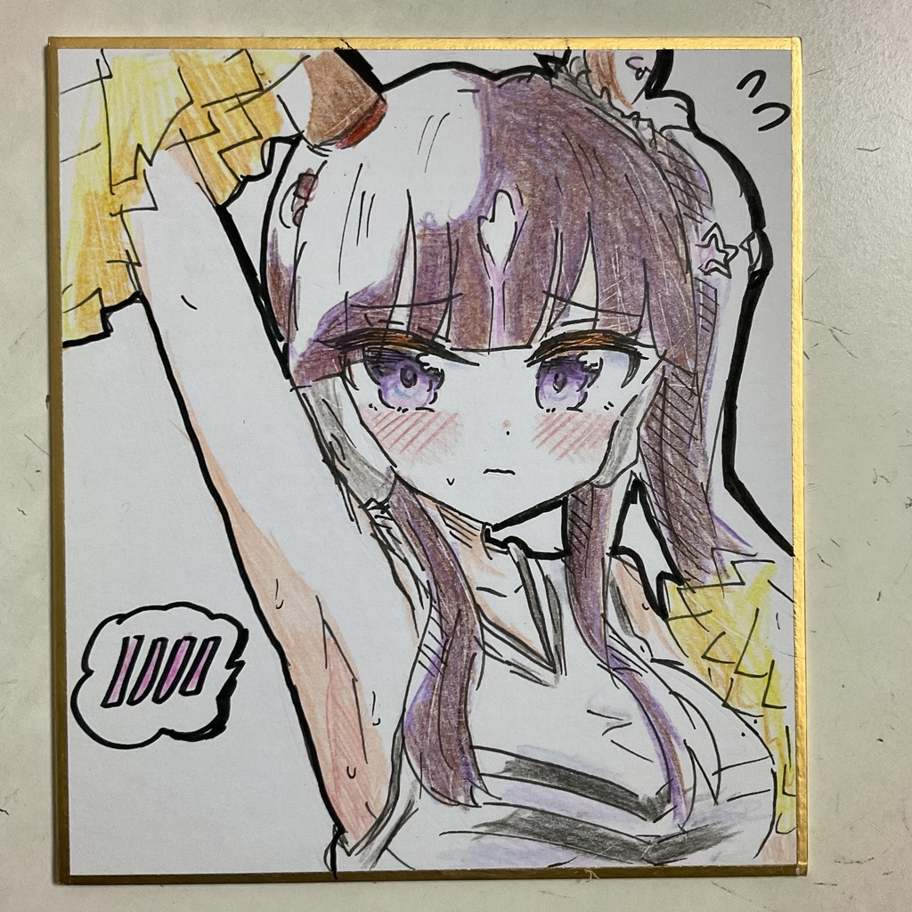 ウマ娘　ラッキーライラック　手描きイラスト色紙