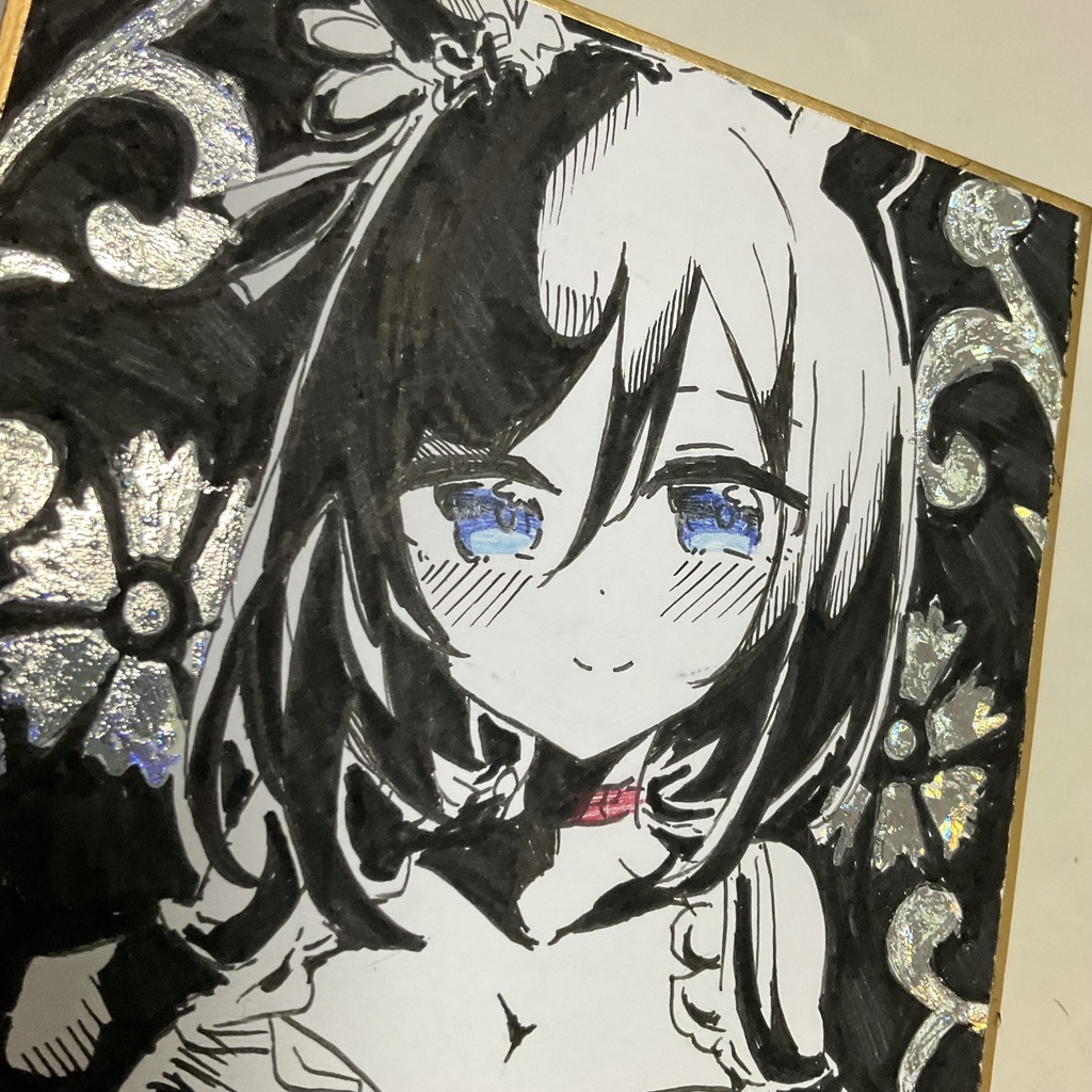 ウマ娘 エイシンフラッシュ ホログラム押し手描きイラスト色紙