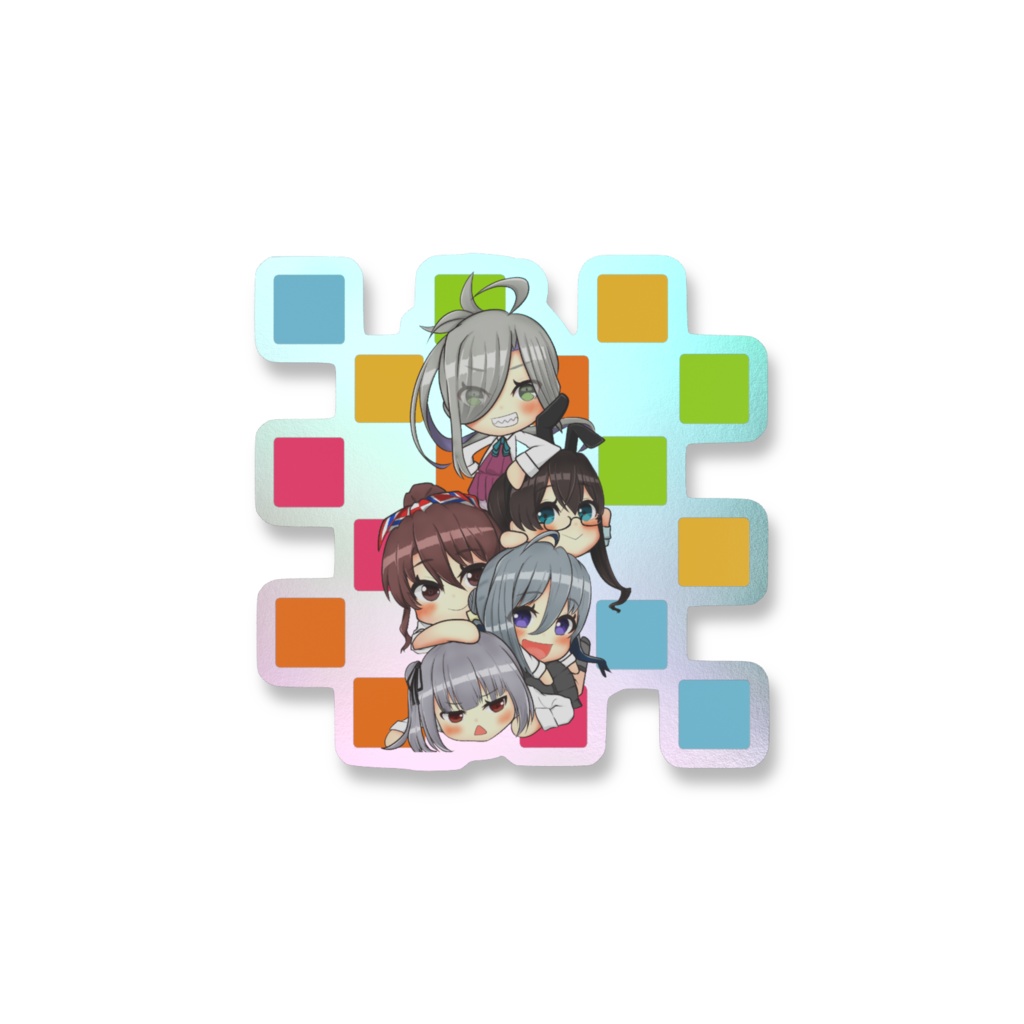 礼号五人組_スマホステッカー(オーロラ)