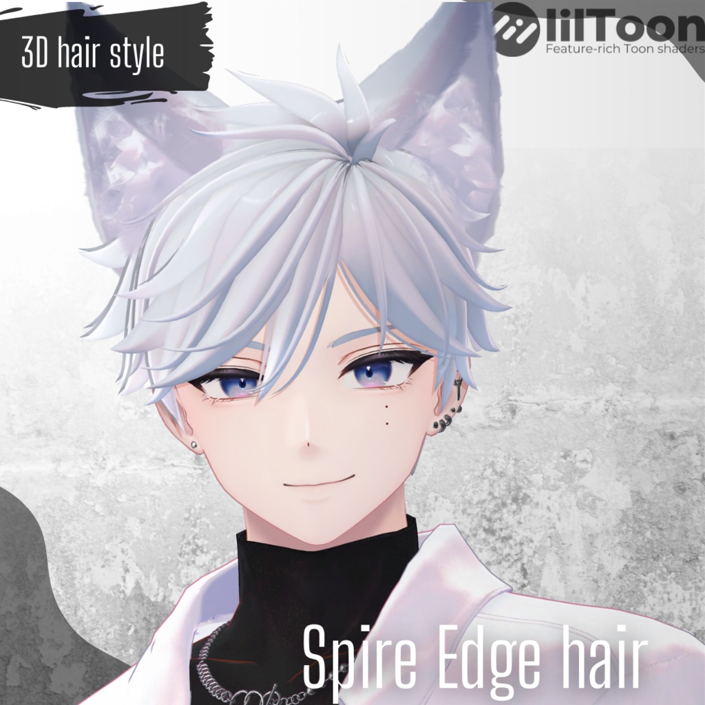 【6アバター対応】Spire Edge hair【VRchat想定】