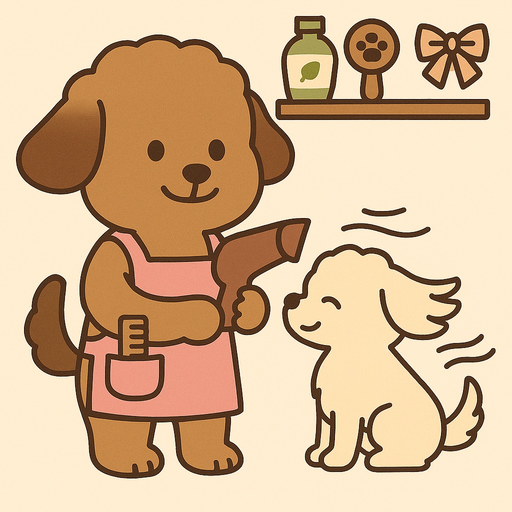 ペットサロンわんこ素材セット(全20枚/透過PNG+文字あり・なし)