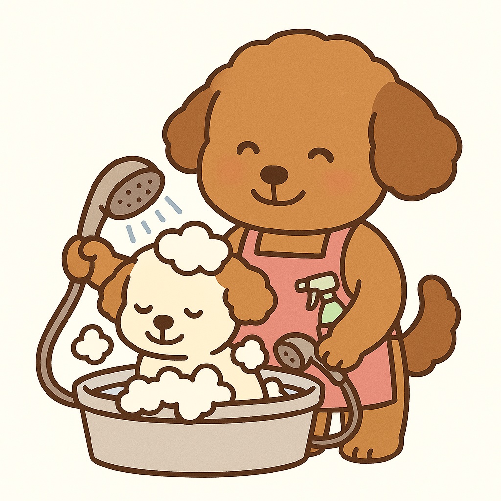 ペットサロンわんこ素材セット(全20枚/透過PNG+文字あり・なし)