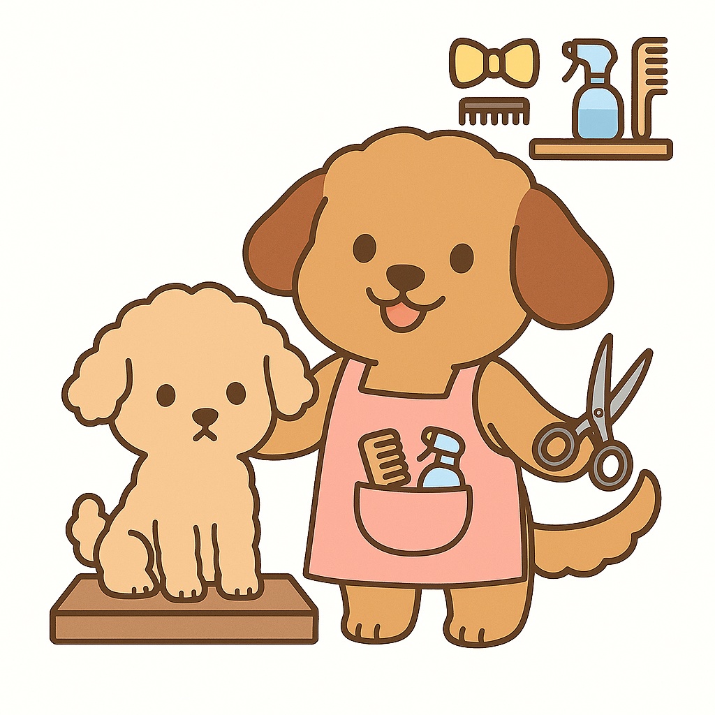 ペットサロンわんこ素材セット(全20枚/透過PNG+文字あり・なし)