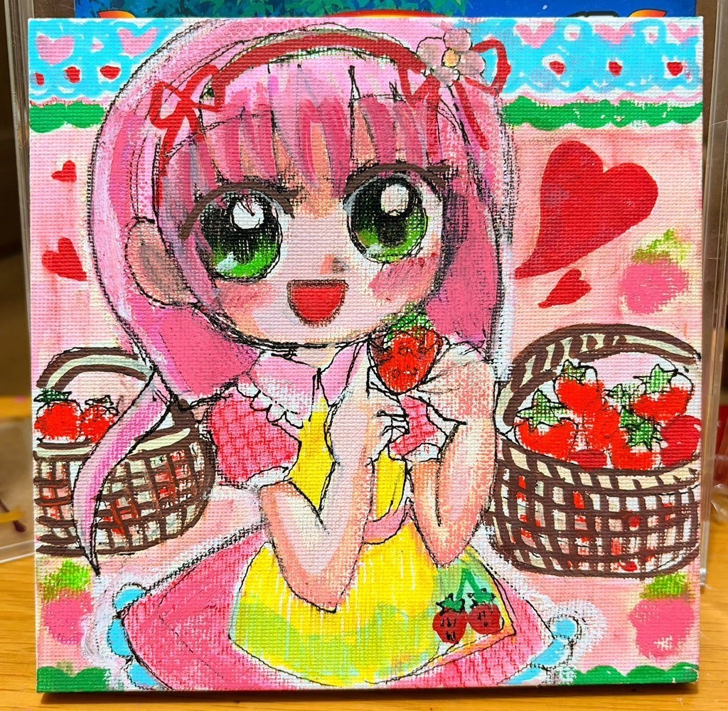 いちごキャラクターのアニメイラスト