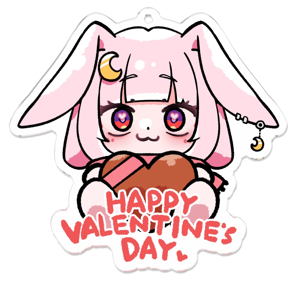 【限定】ハクト-バレンタイングッズ-SDキャラ-アクリルキーホルダー（文字あり・コーティングありバージョン）