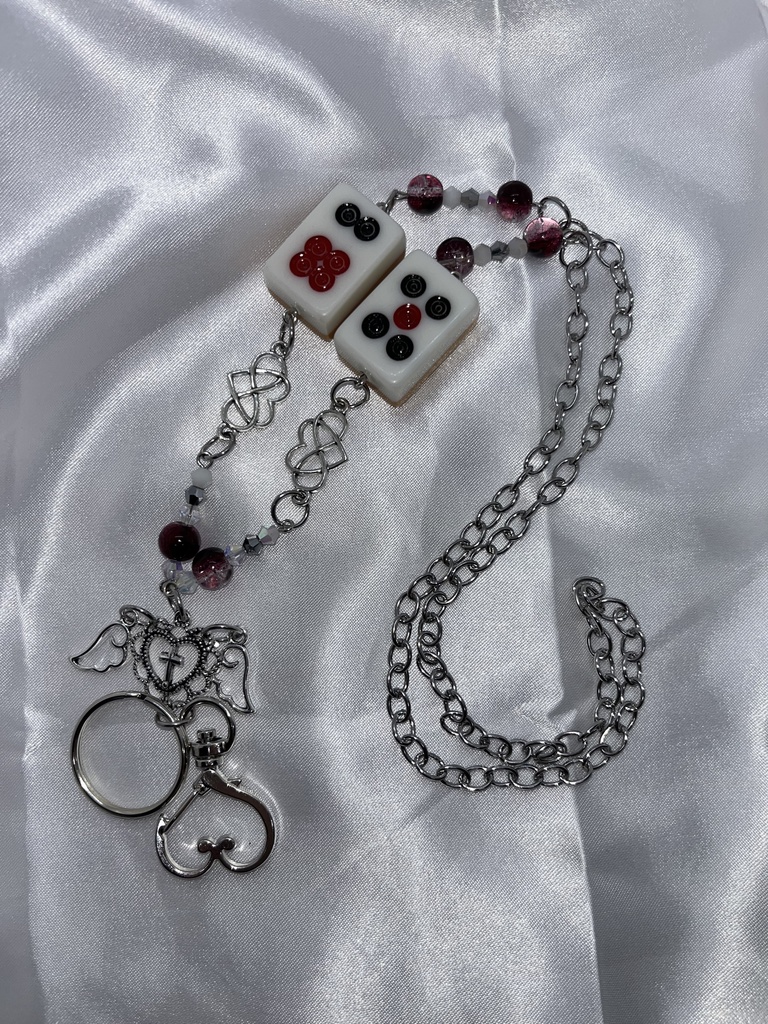 🀄️麻雀牌ストラップ🀄️【薔珠】筒子 六五