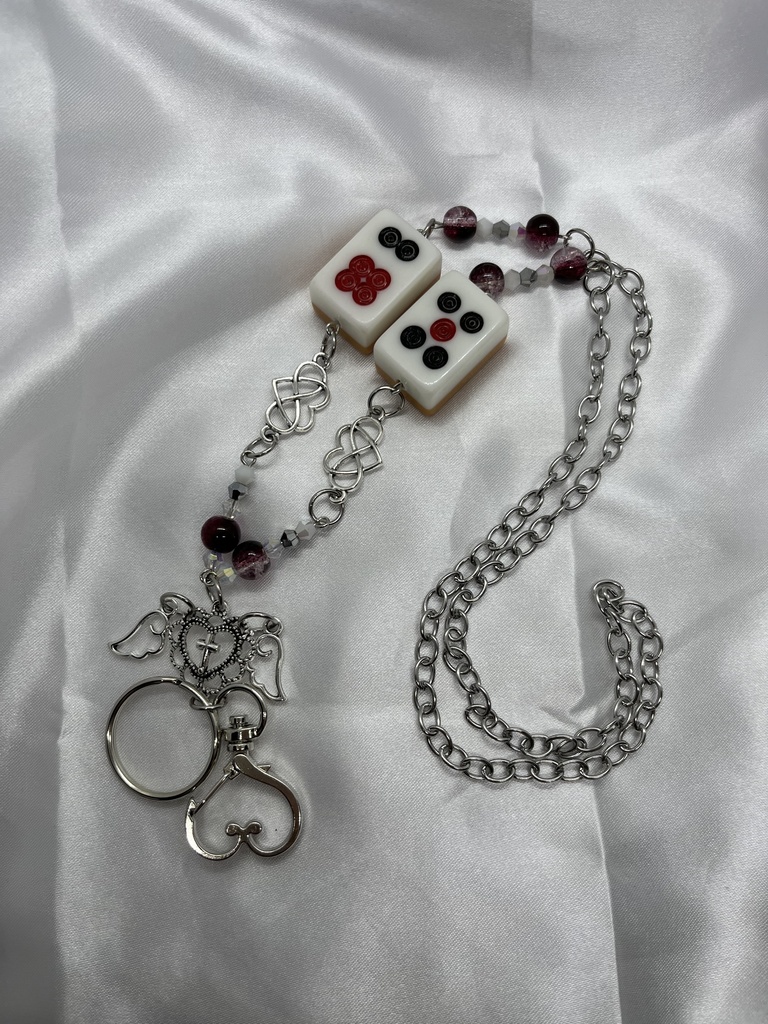 🀄️麻雀牌ストラップ🀄️【薔珠】筒子 六五