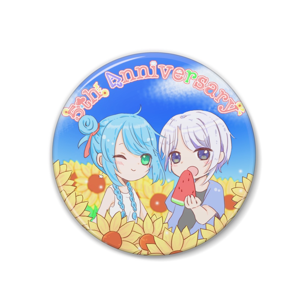 ⚡️5周年記念！ifloatひまわり缶バッチ💧38mm