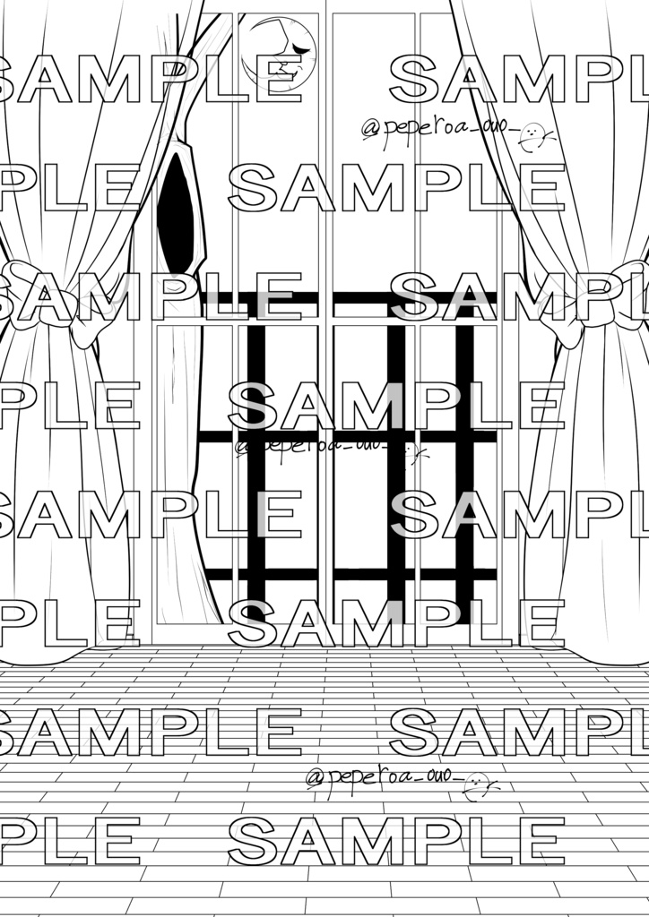 ハロウィン用背景線画*漫画、イラスト向け*おまけ有