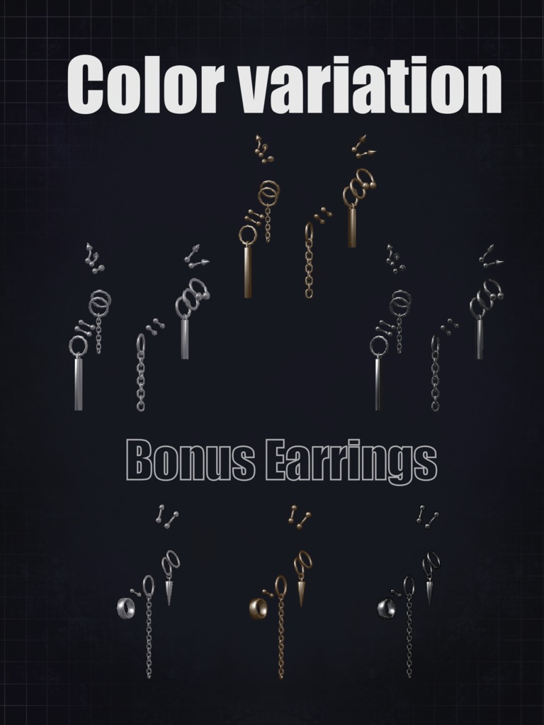 【6アバター対応】Matal Earring Vol.1