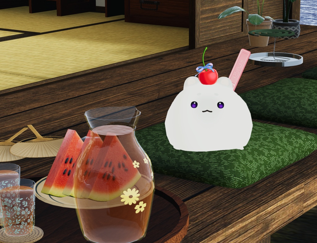 【はむ対応】あたまにのせるさくらんぼ