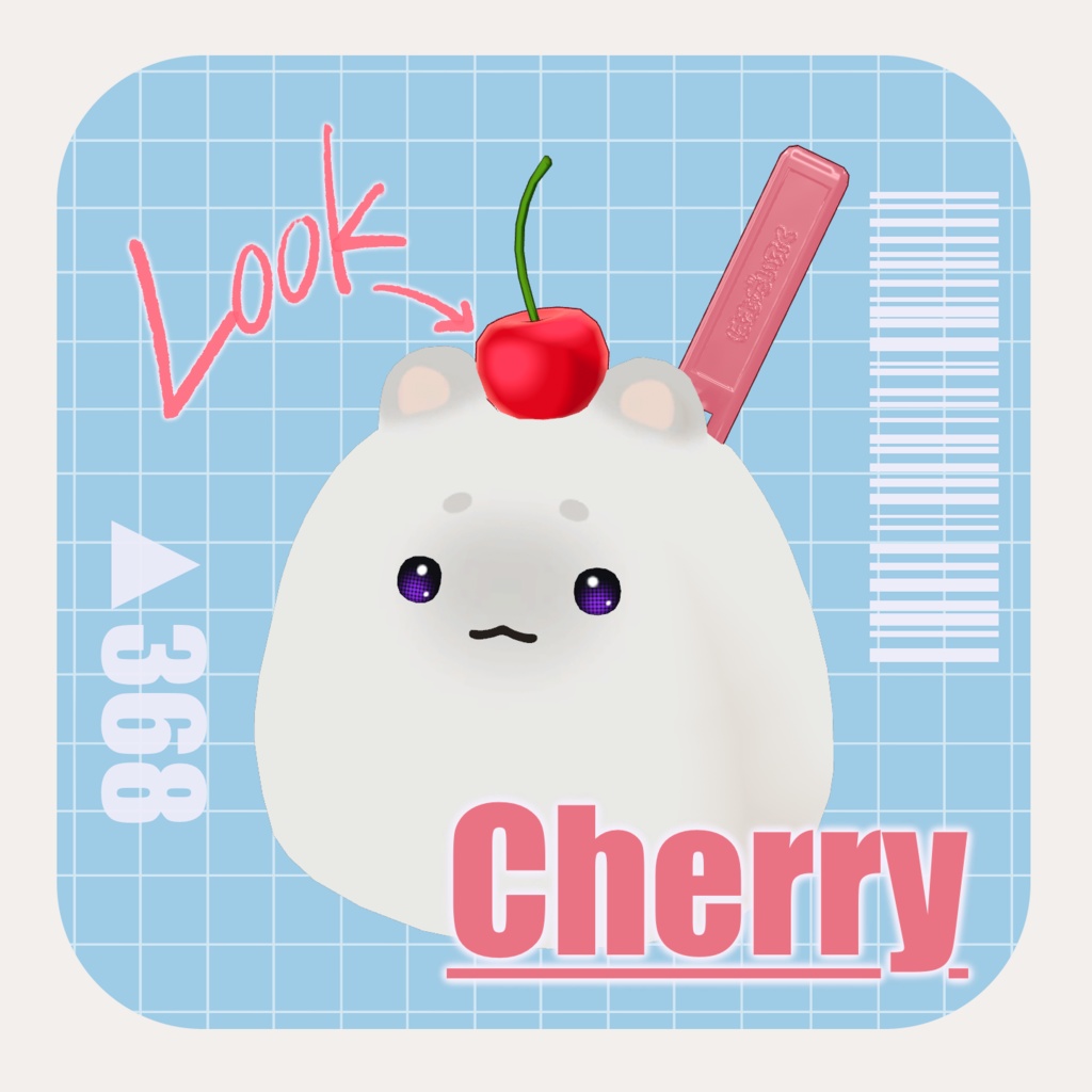 【はむ対応】あたまにのせるさくらんぼ