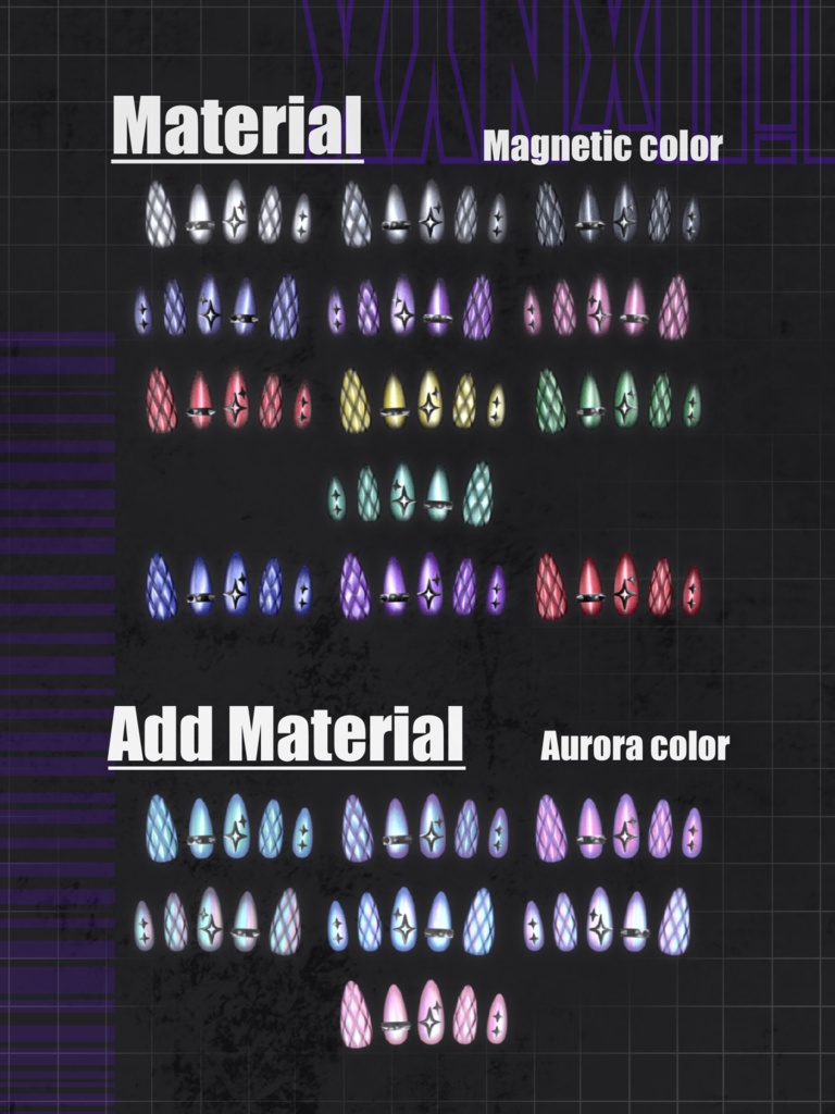 ✦発売SALE中✦【5アバター対応】 Magnetic Nail【MA対応】