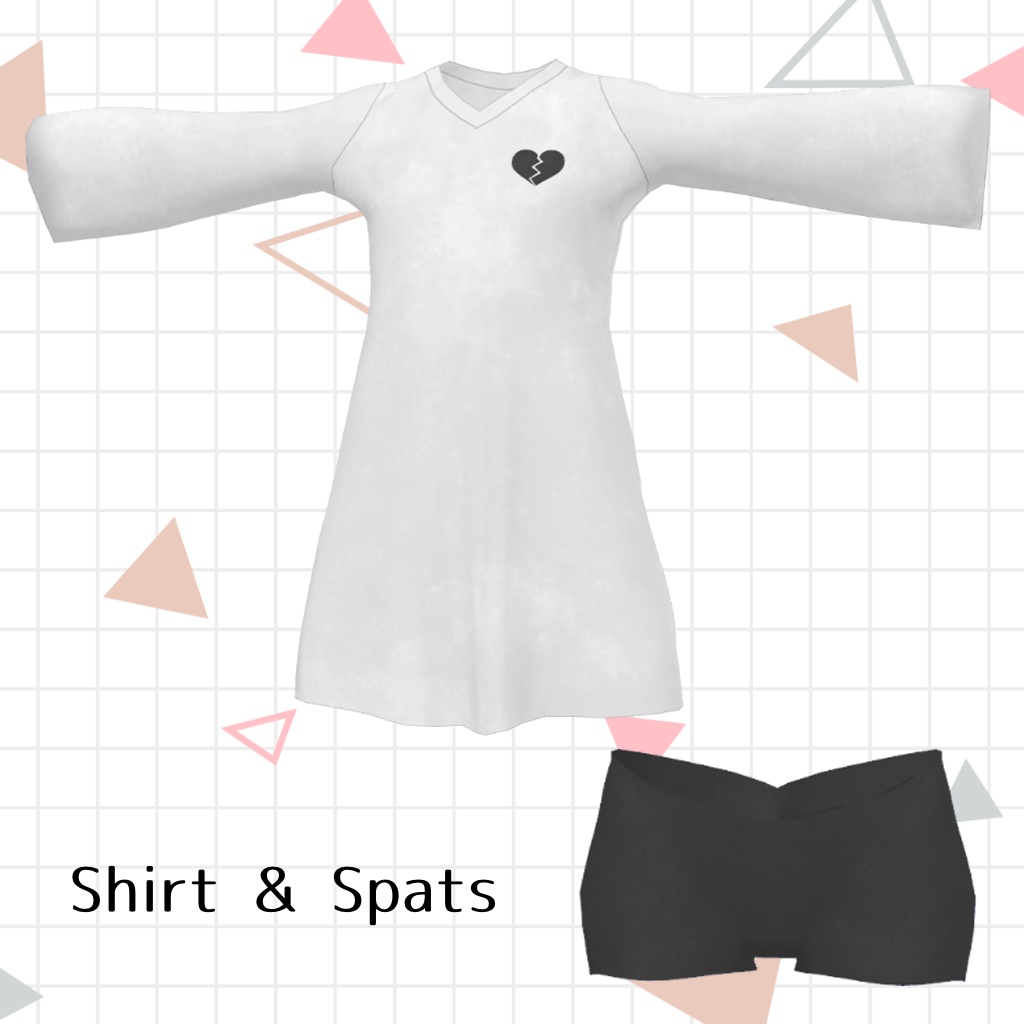 【Plushead用衣装】Heart long shirt