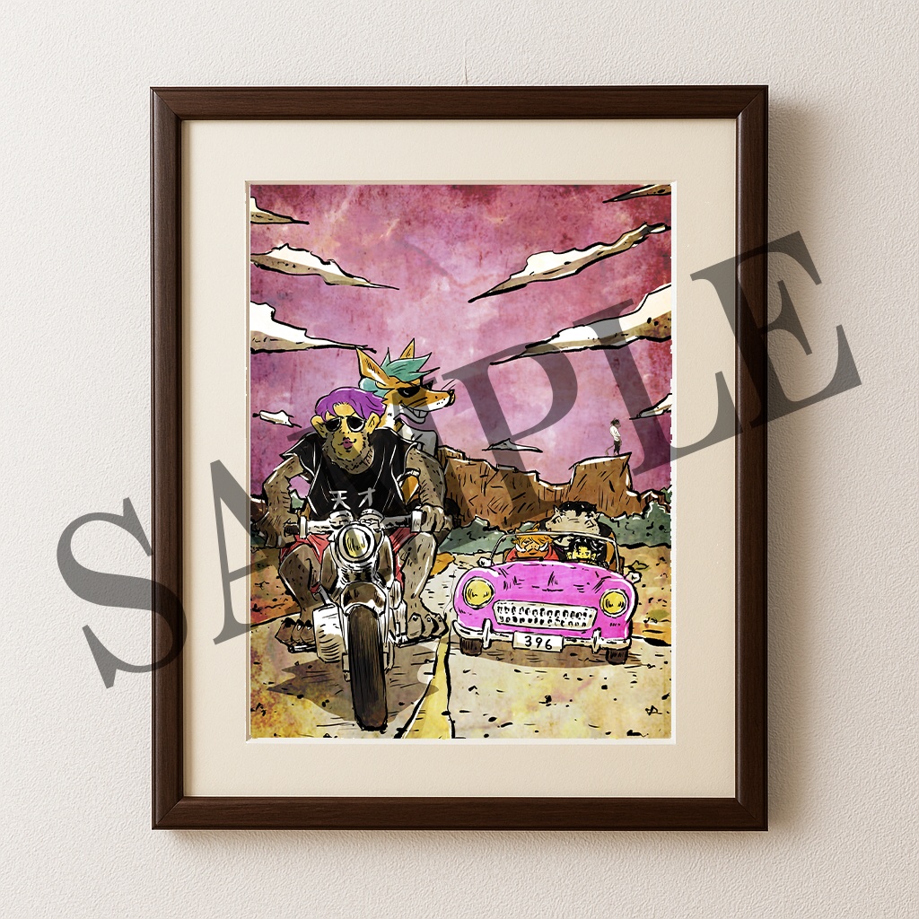 共著絵本『キミとはじまりの森』未収録原画セット【駆け抜けろ、荒野】+ ぼくが絵本作家になるまでの物語PDFつき(高校・フリーター編)