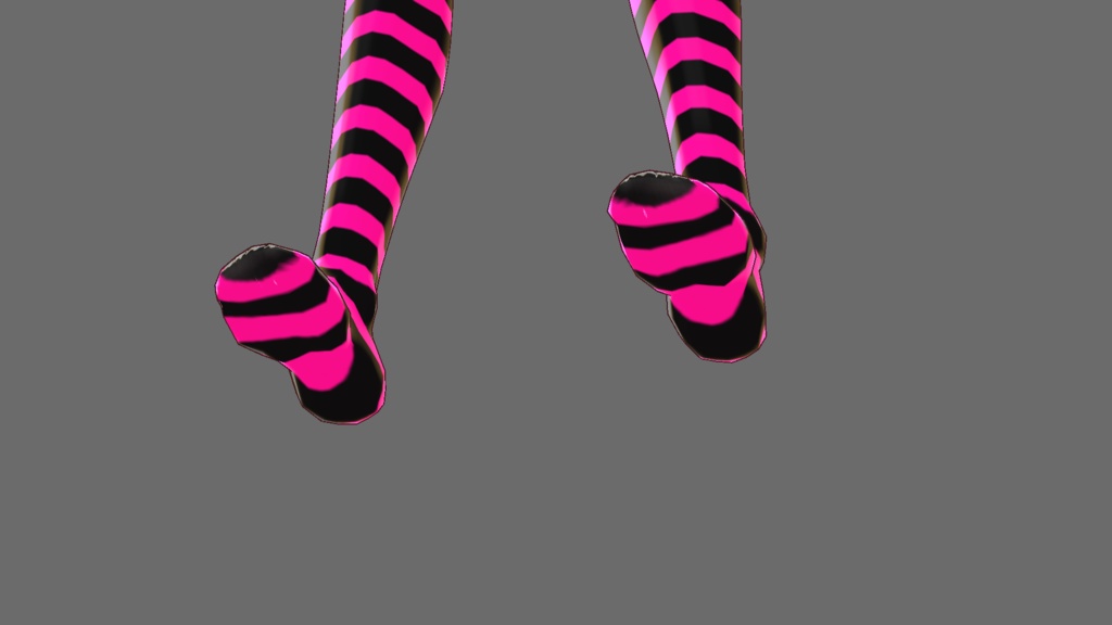 【VRoid】ボーダーニーハイソックス×4色(一部3色) *旧VRoidのみ対応