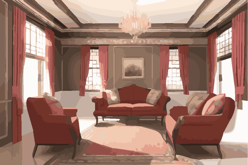 クラシカルな格式高い部屋イラスト素材集