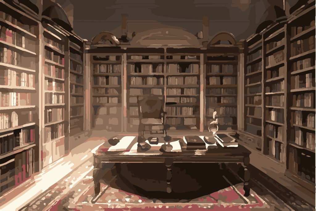 クラシカルな書斎背景素材集30枚