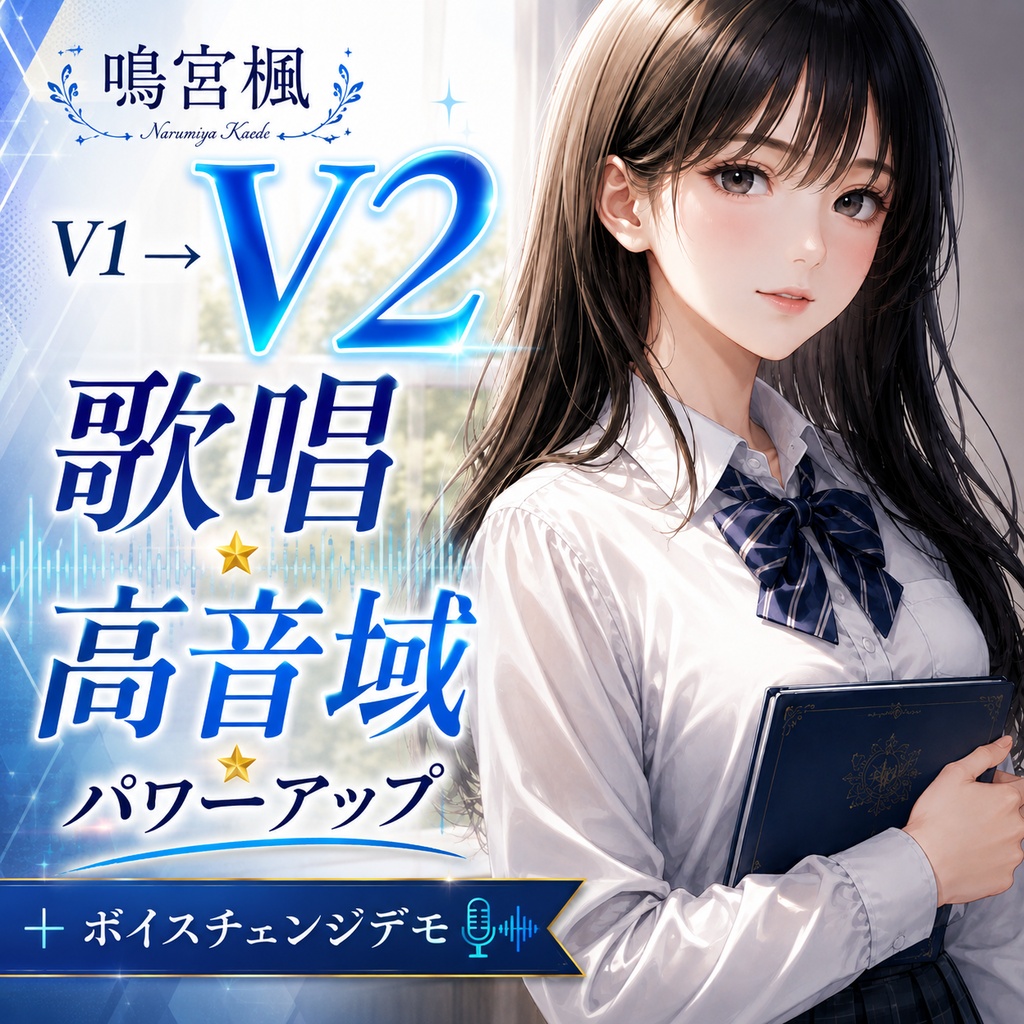 【バージョンアップ】高音域から低音まで幅広い高品質女声「鳴宮楓」~歌唱・高音域パワーアップ~