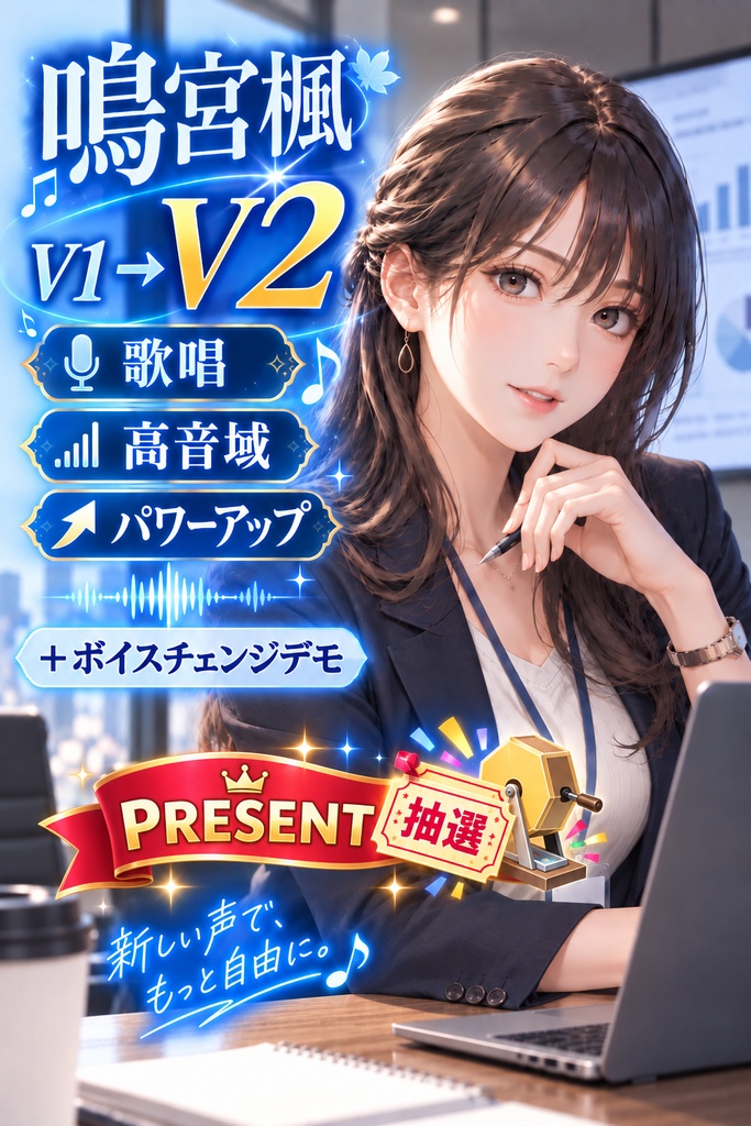 【無償提供企画-9/23】人事部の鳴宮楓さん V2 (有償版)~ボイスチェンジモデル プレゼントキャンペーン(抽選2名様)~
