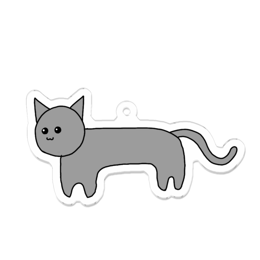 鈍色猫キーホルダー