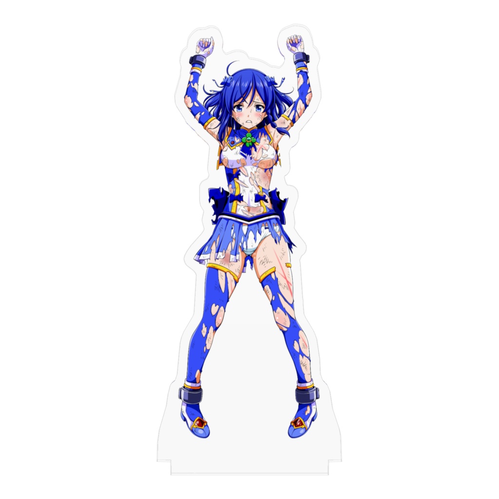 四葉戦姫クローバーローゼ アクリルフィギュア クローバーコバルト 抱き枕鎖拘束バージョン