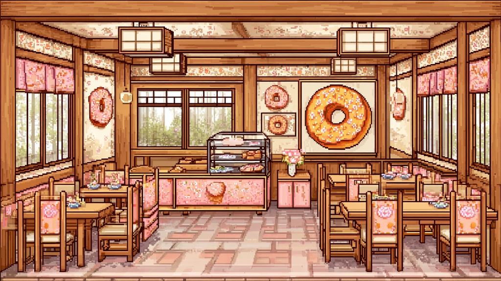 【配信者向け】ドーナッツをモチーフにした背景