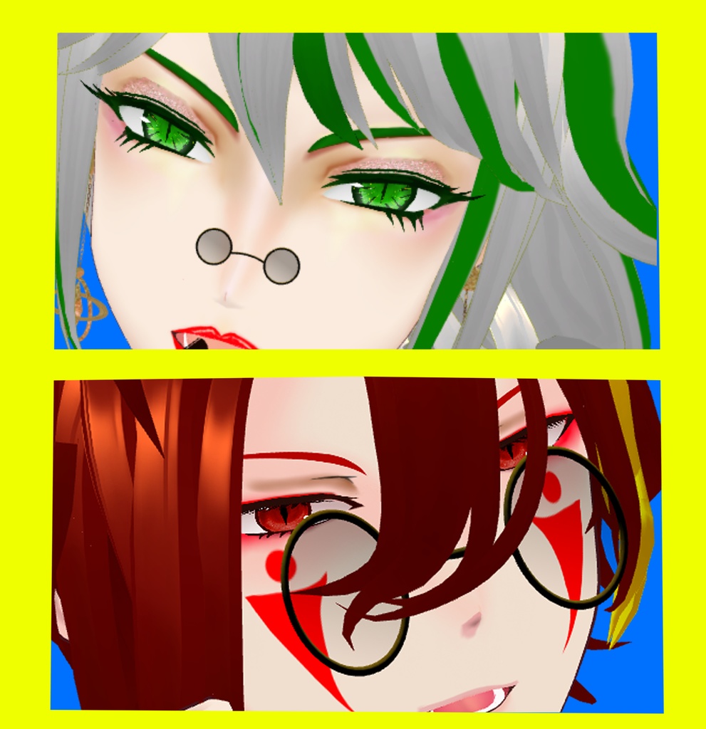 テンプルなしの鼻かけ金縁眼鏡