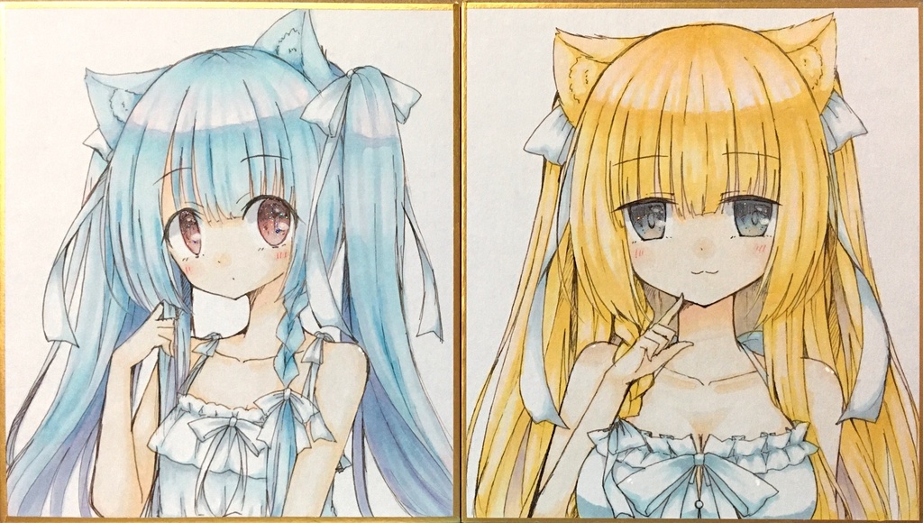きらにゃん&おとは ミニ色紙2枚セット