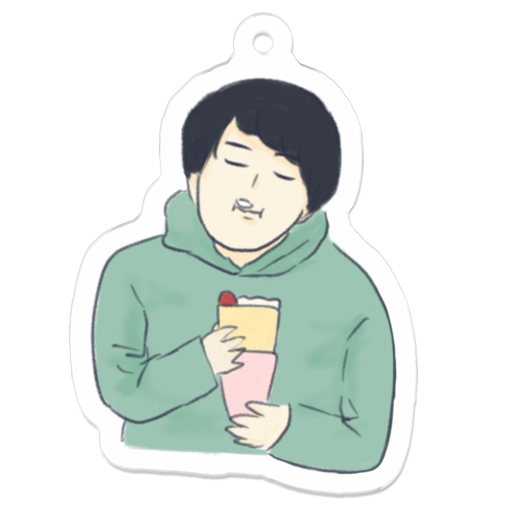 クレープを食べる男