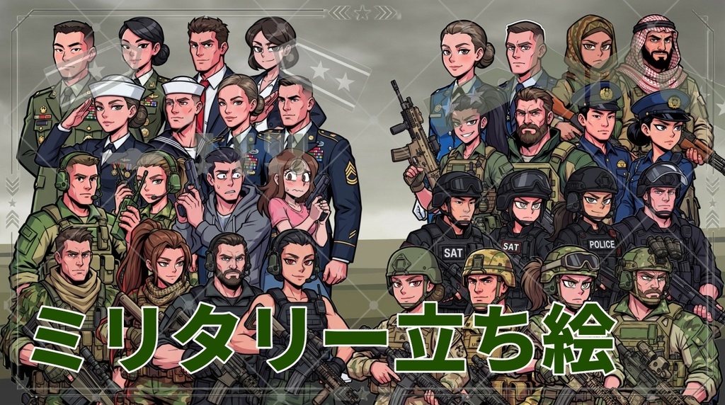 軍人･軍服のミリタリー立ち絵集【32種類】