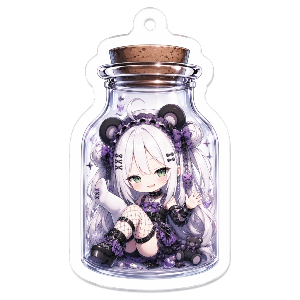 🖤限定🖤【6月30日まで】黒くまver 瓶詰めアクリルキーホルダ