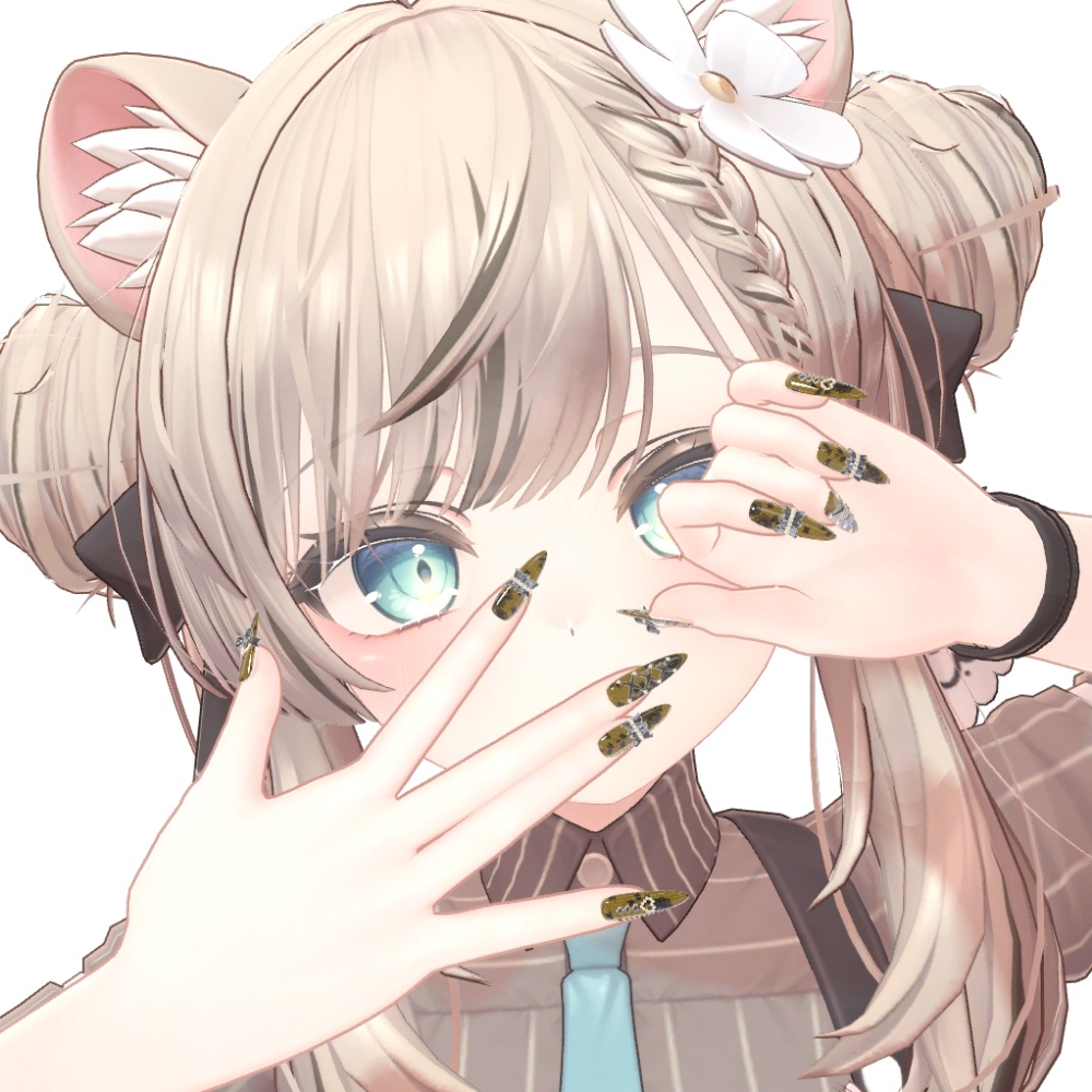 【16アバター対応】フリルリボン付きネイル♡ElegantFrills♡【MDollnail対応】