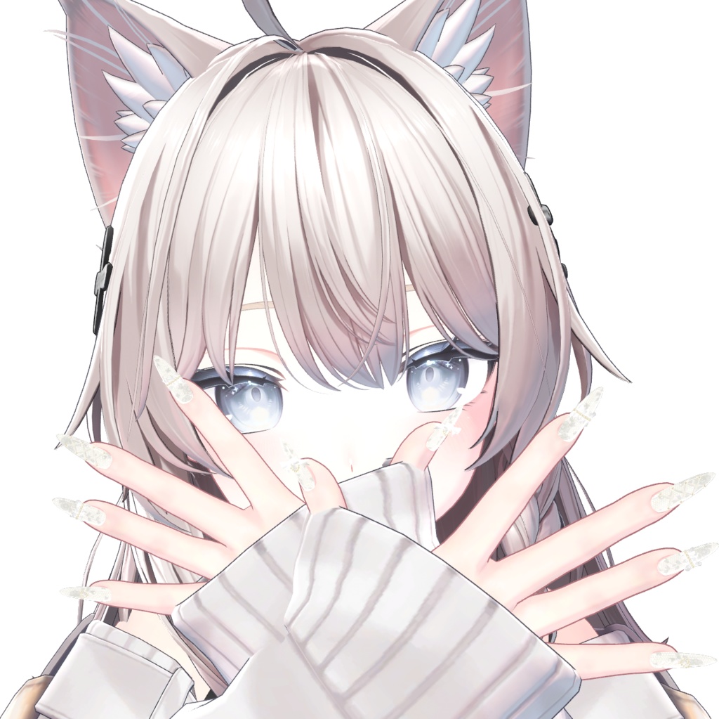 【16アバター対応】フリルリボン付きネイル♡ElegantFrills♡【MDollnail対応】