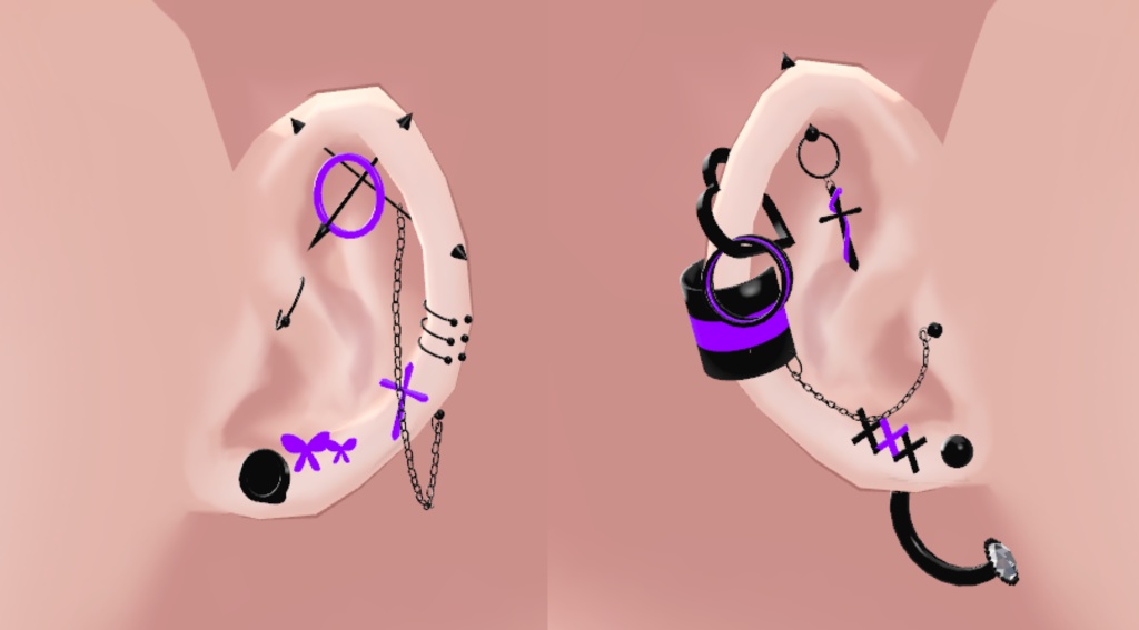 【5アバター対応】Punk Earrings【☆Chloe2☆】